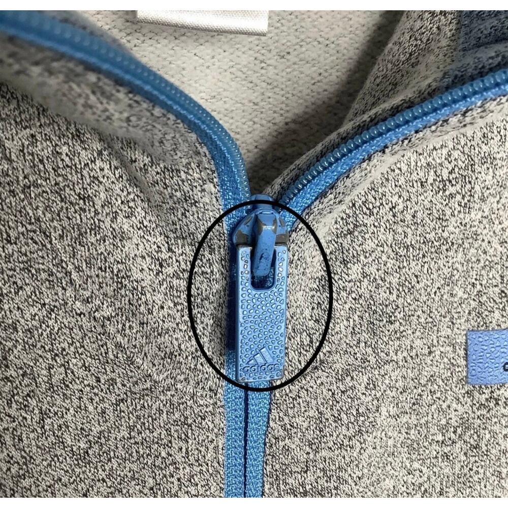 adidas Gray And Blue Zip Front Athletic Jacket Size Small - Picture 6 of 6